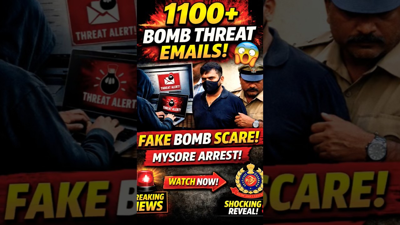 🔥1100 Bomb Threat Emails 😱 | Fake Bomb Threat Case India | Mysore Arrest Breaking News #shorts
