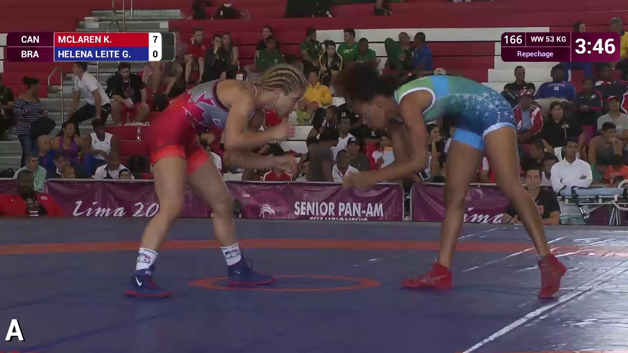 Repechage WW - 53 kg: K. MCLAREN (CAN) v. G. HELENA LEITE (BRA)