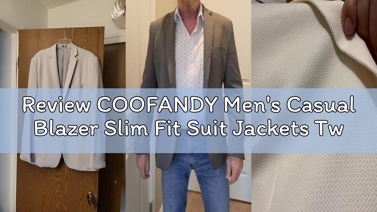 Review COOFANDY Men's Casual Blazer Slim Fit Suit Jackets Two Button Lightweight Knit Sport Coat