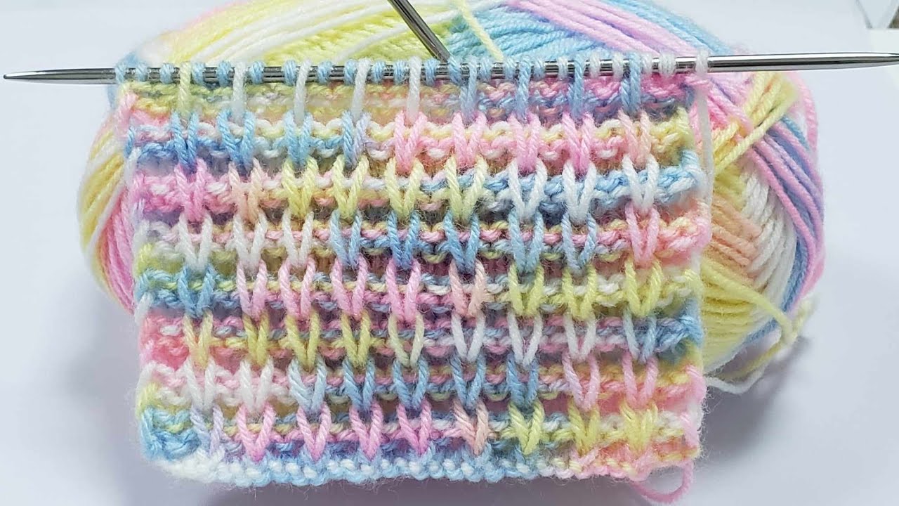 MUESTRA DE PUNTO FÁCIL TEJIDO A DOS AGUJAS O PALILLOS. PASO A PASO