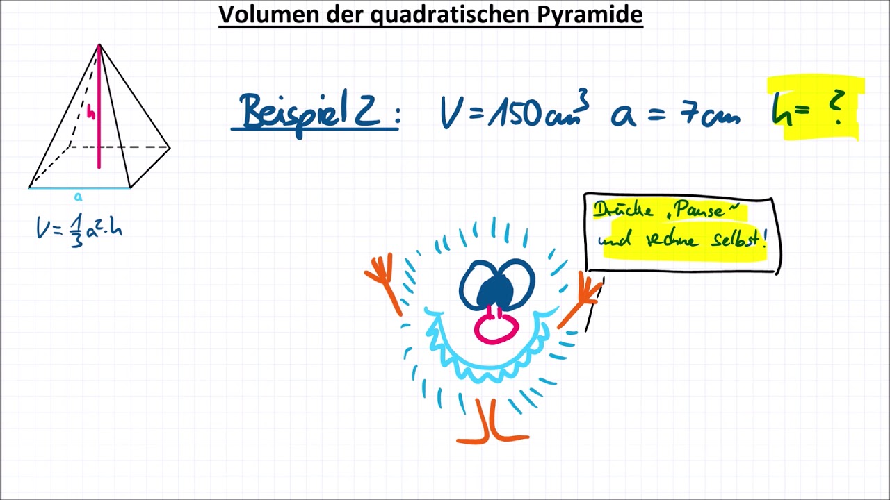 Volumen der quadratischen Pyramide