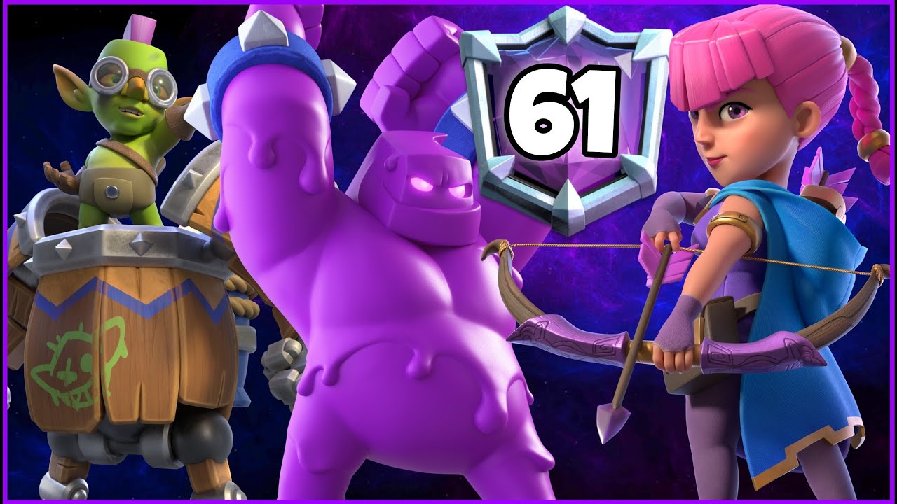 Top 60 with Elixir Golem Deck.!