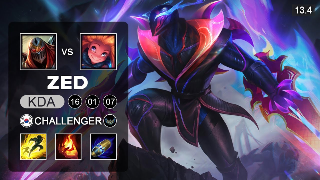 Zed vs Zoe Mid - KR Challenger - Patch 13.4 Season 13