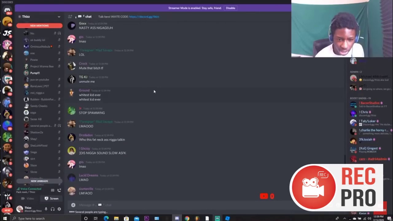 Thizzkid violates pump on discord (DISCORD PACKING)