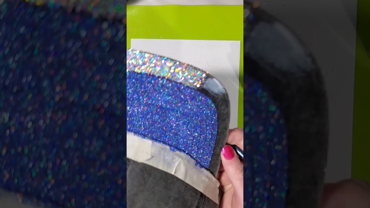 Fabric glitter glue.  Glittering a hat