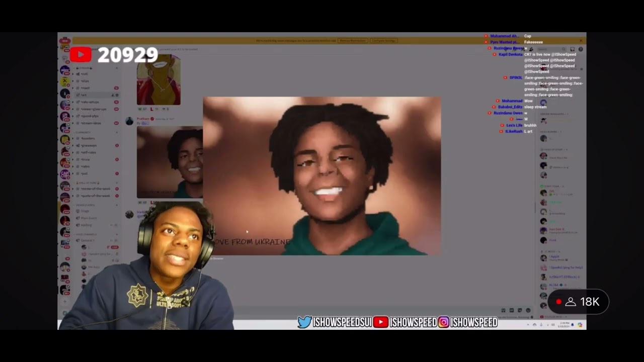 IShowSpeed reacts to fanart! 😂 (Part 5)