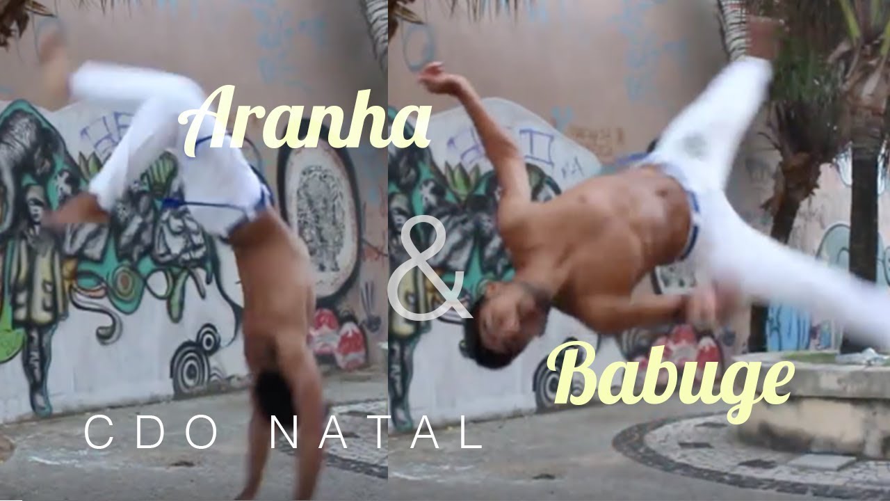 Saltos e movimentos de capoeira com Aranha e Babuge