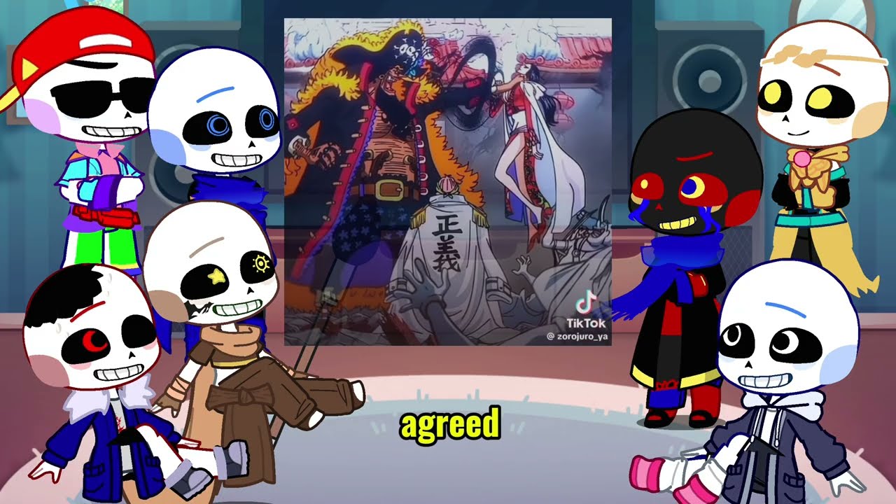 Sans aus react to hancock | Onepiece | Strawhat | luffy | y/n | Gacha life 2