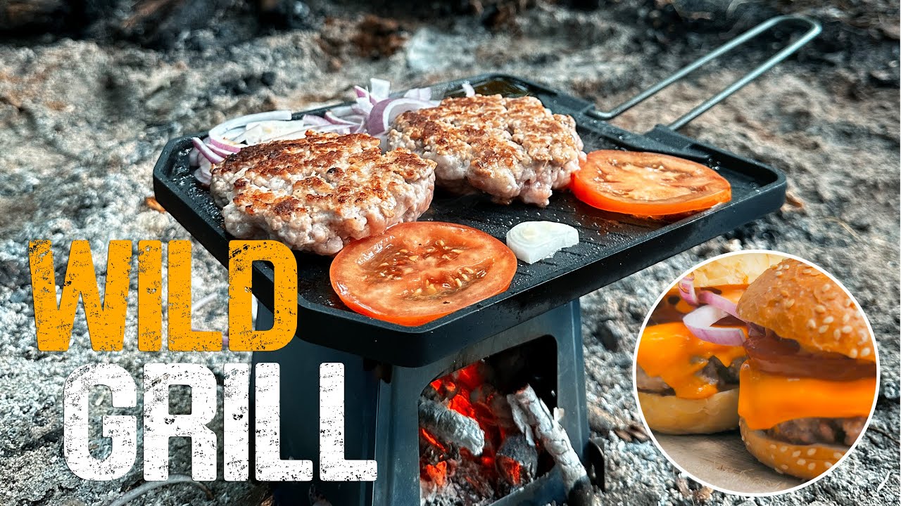 Cooking BURGERS in the WILD | HIKING & CAMPING in Mountains