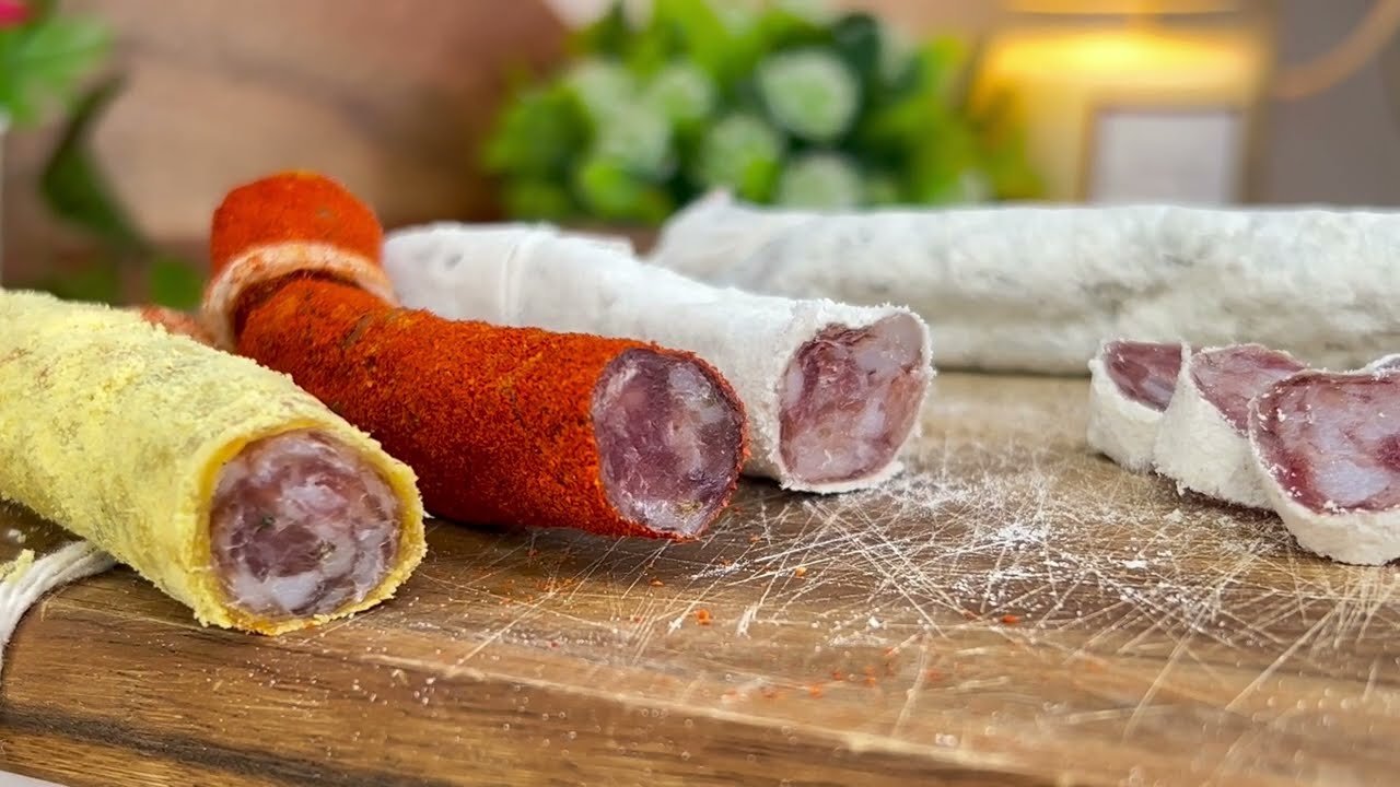 Мини-домашняя колбаса: быстрый рецепт / 2 ингредиента / идея закуски