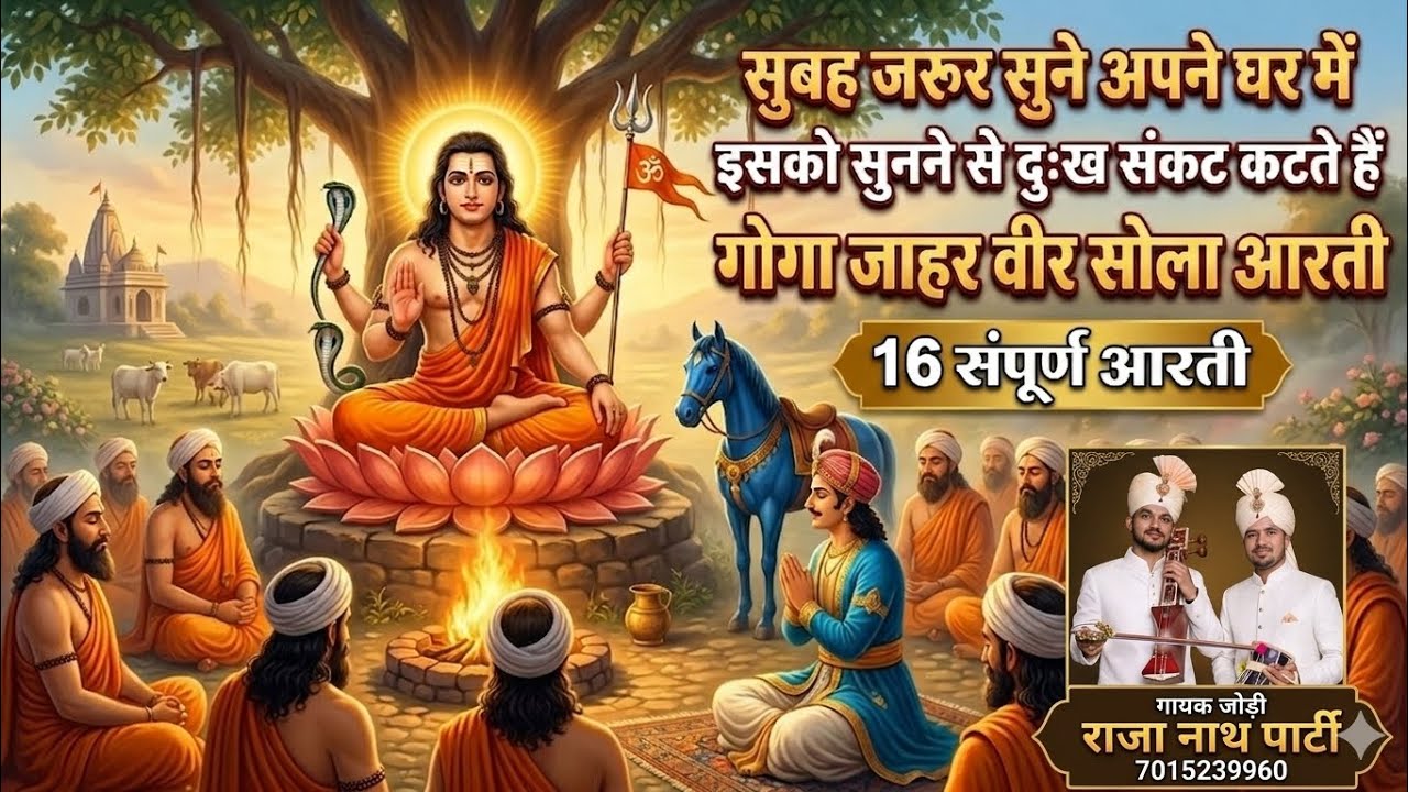 ​🚩 गोगा जाहर वीर सोला आरती - दुःख संकट नाशक 🚩