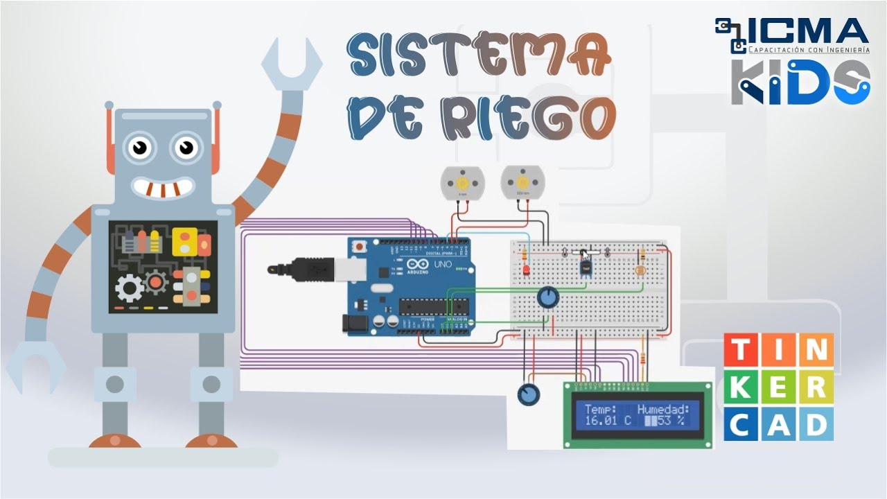 Cómo hacer un sistema de riego con ARDUINO en TINKERCAD | ICMAKIDS