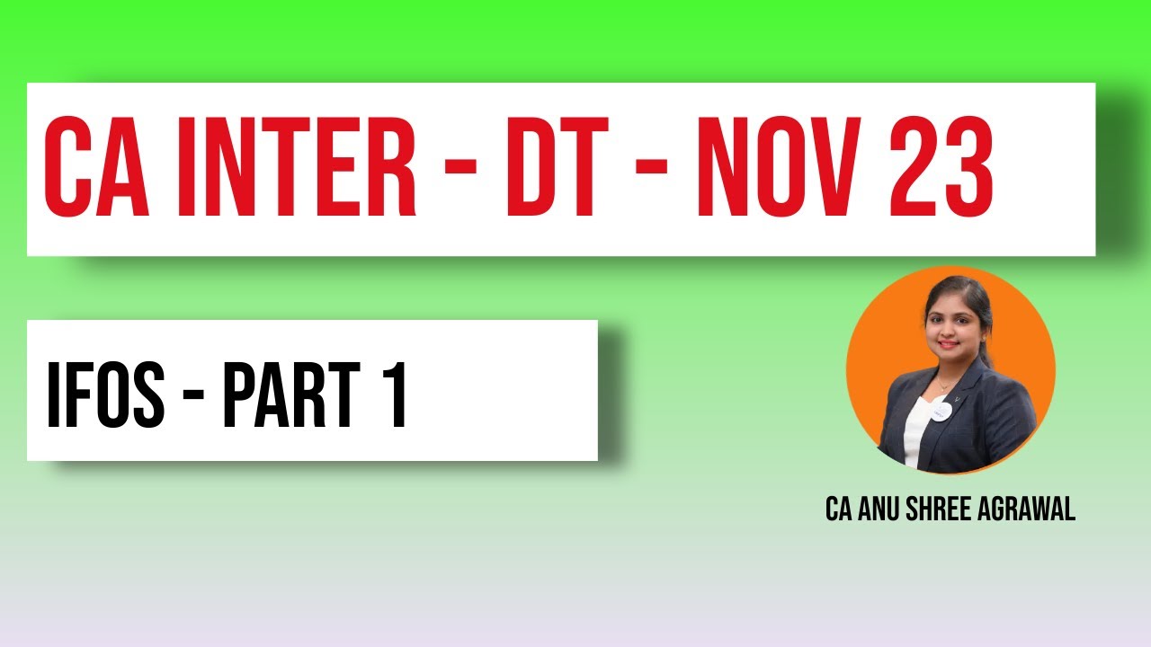 Income from other sources - IFOS - Exam Oriented for CA CS CMA Inter (in English) - Part 1