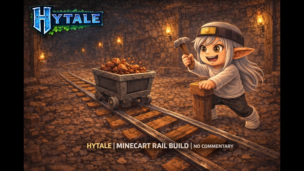 Hytale | Minecart Rail Build | No Commentary