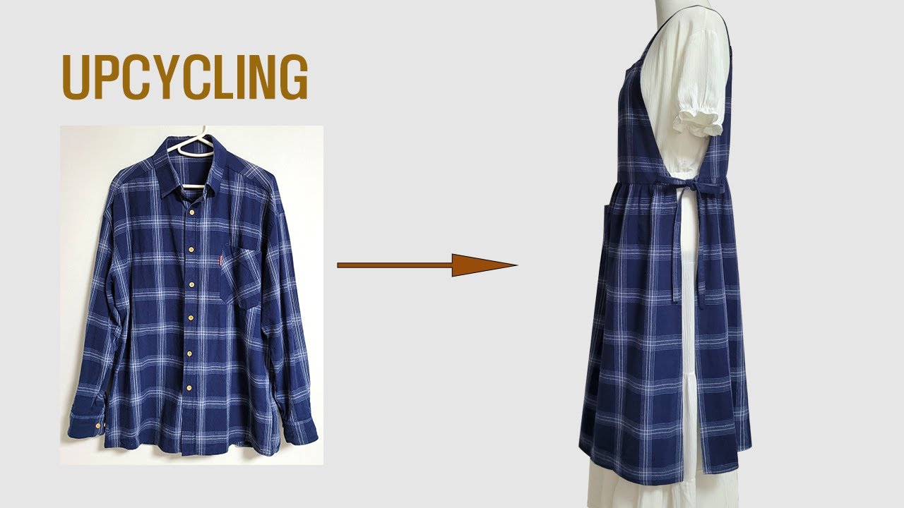 DIY  안 입는 셔츠로 레이어드 앞치마 만들기 /Upcycling  Shirt/셔츠 리폼/원피스/layered Apron/치마/남방/skirt/뷔스티에/Refashion