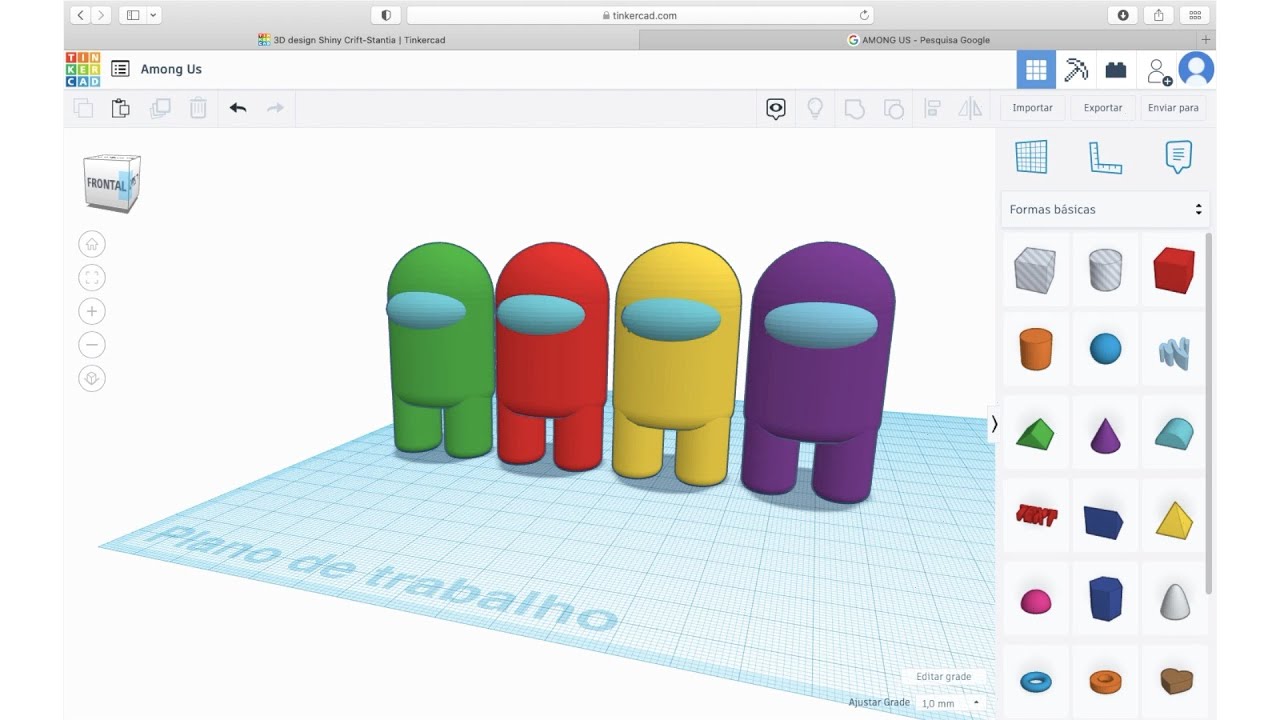 Como Modelar ou Desenhar 3D um Among Us no Tinkercad   Dá pra fazer na Impressora 3D