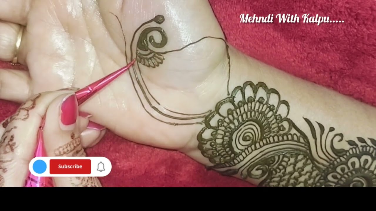 Very simple mehndi design ❤️#mehndi #beautifullmehendi#arabichennadesign 