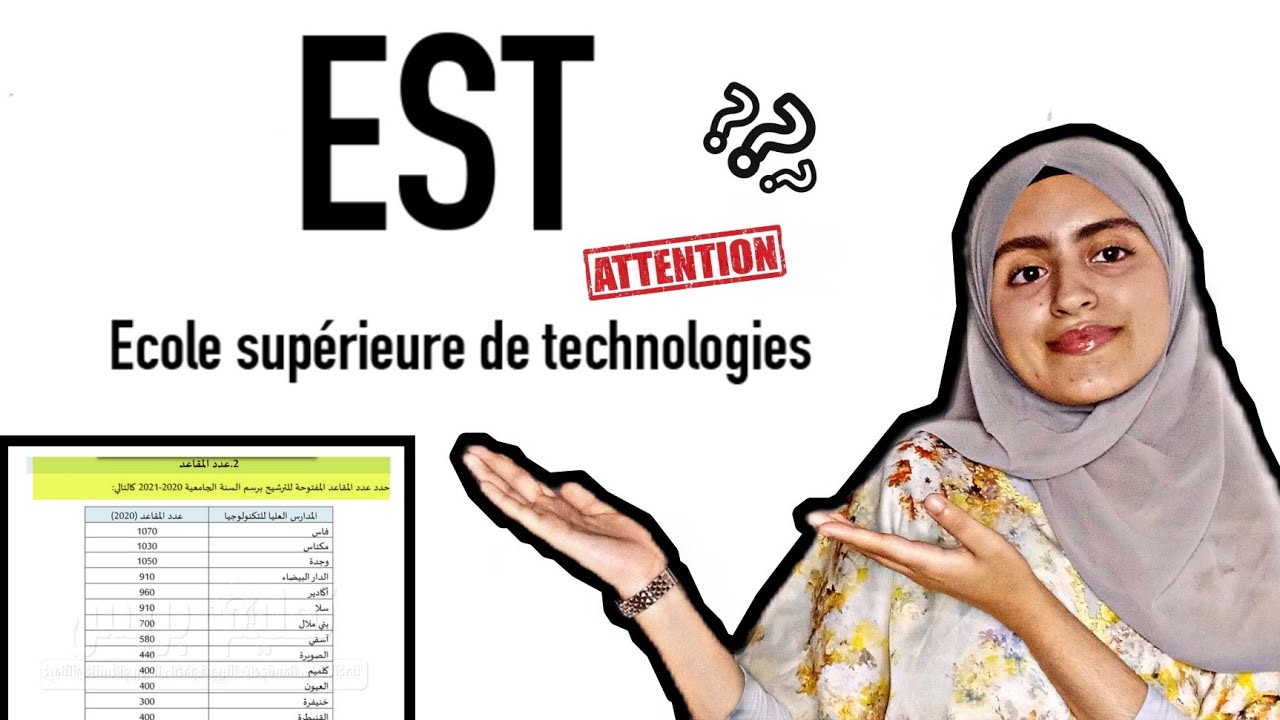 ها شنو خسك تعرف على المدرسة العليا للتكنولوجيا EST الشعب / المدن / طريقة الترشيح .