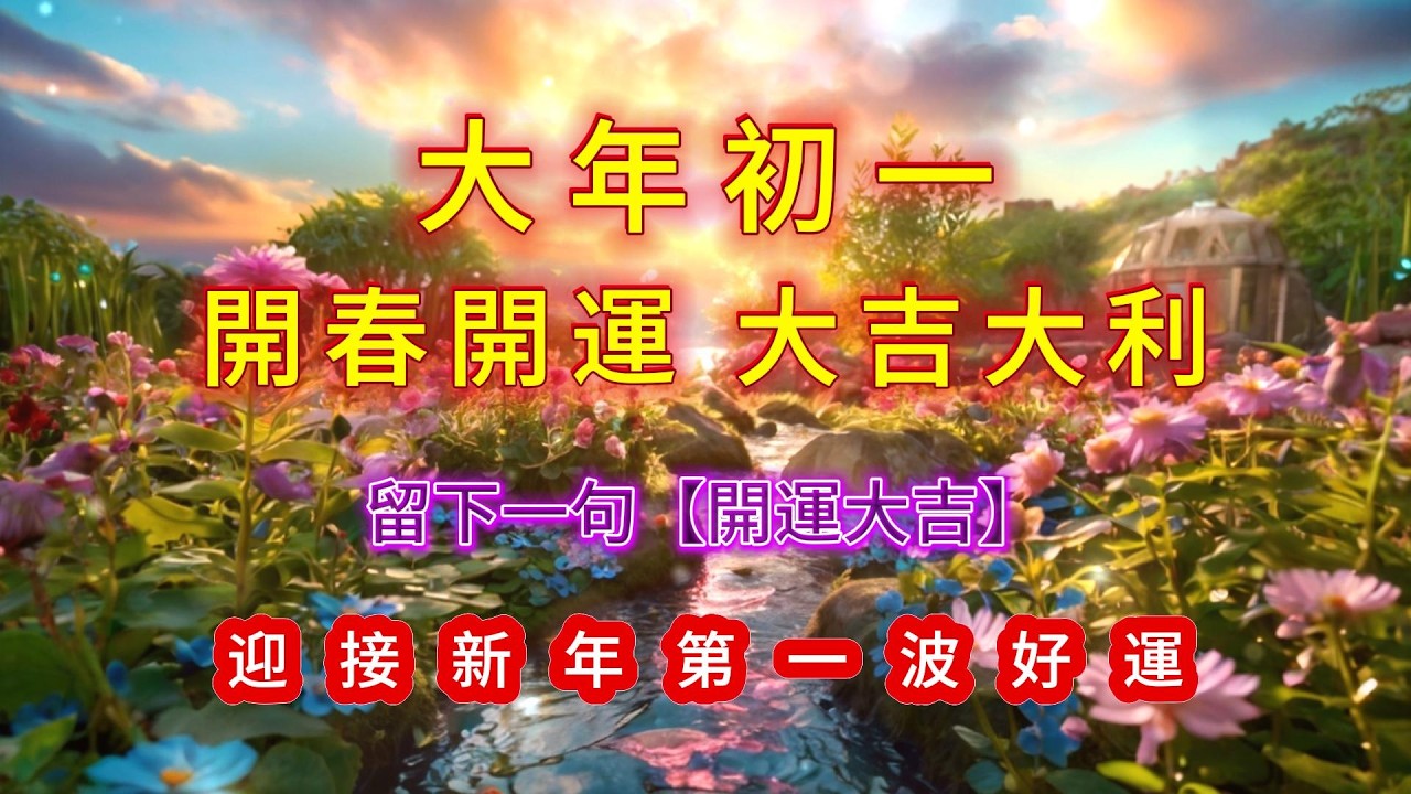 🌸✨【大年初一】開春開運・大吉大利👉【開運大吉】［100%無中斷音樂 ］#吸引力法則#能量修復音樂  #宇宙祝福  #好運磁場 #心靈療癒 #正能量頻率#2026