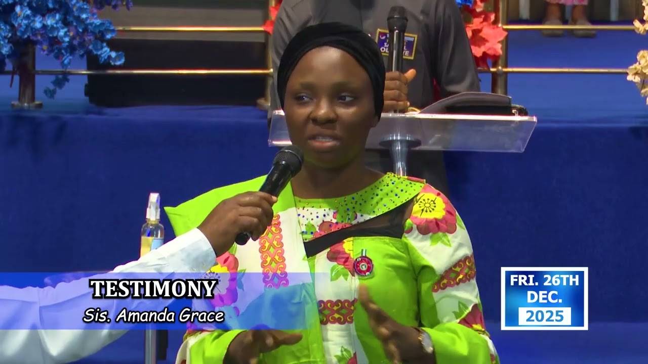 TESTIMONY BY SIS AMADA GRACE WITH PST MOSES CONFIRMATION FRIDAY 26TH DECEMBER, 2025