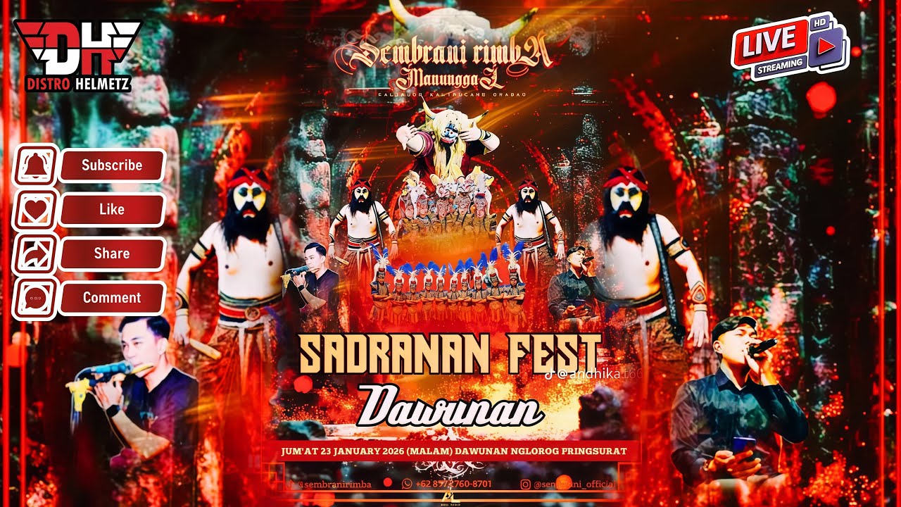LIVESTREAMING SEMBRANI RIMBA MANUNGGAL LIVE SADRANAN FEST DAWUNAN NGLOROG PRINGSURAT TEMANGGUNG