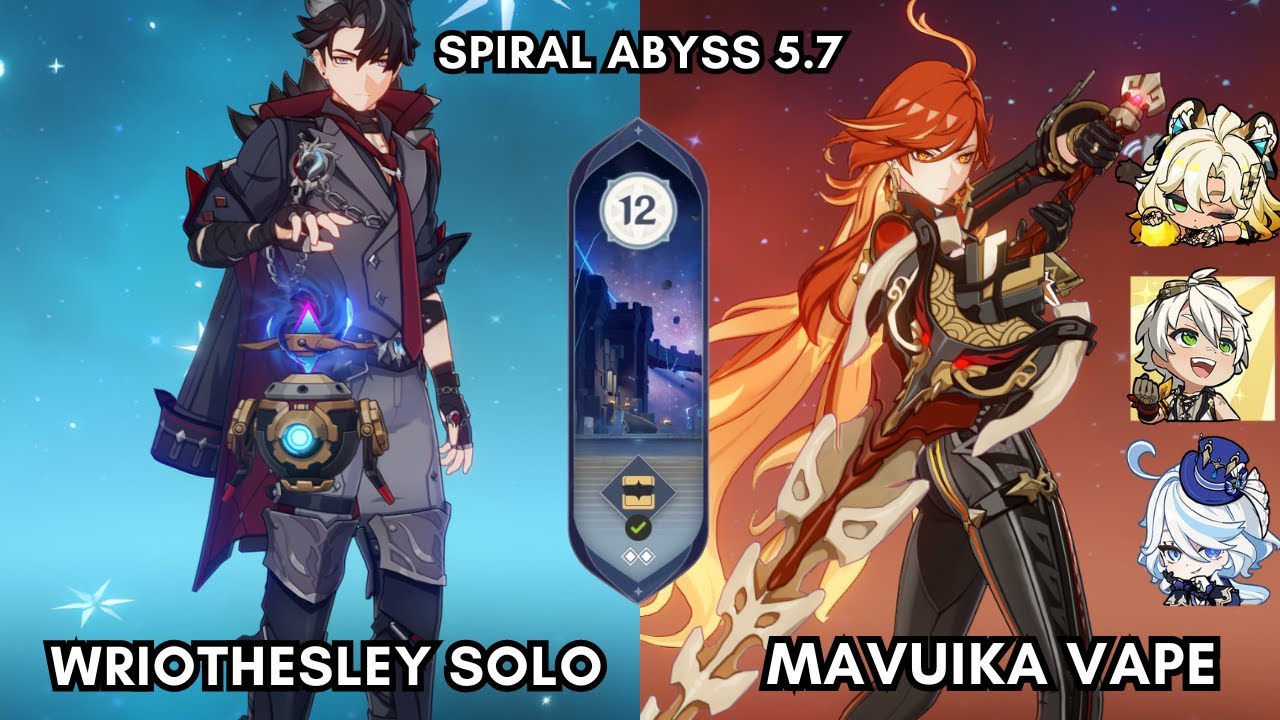 C1 Wriothesley Solo and C0 Mavuika Vape | Spiral Abyss 5.7 Floor 12 | Genshin Impact