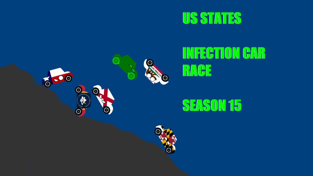 US States Infection Car Race | State Cars | Algodoo | Season 15