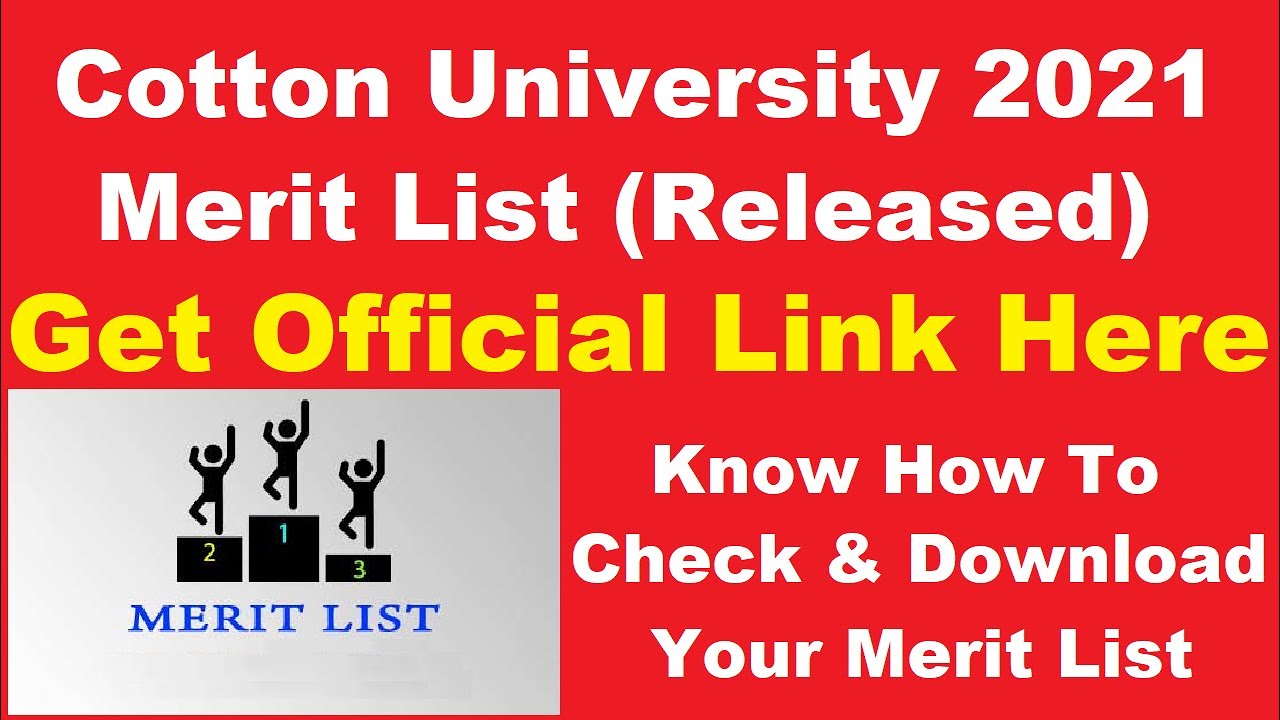 Cotton University Admission 2021 Merit List (Released) - Download Cotton University Merit List PDF