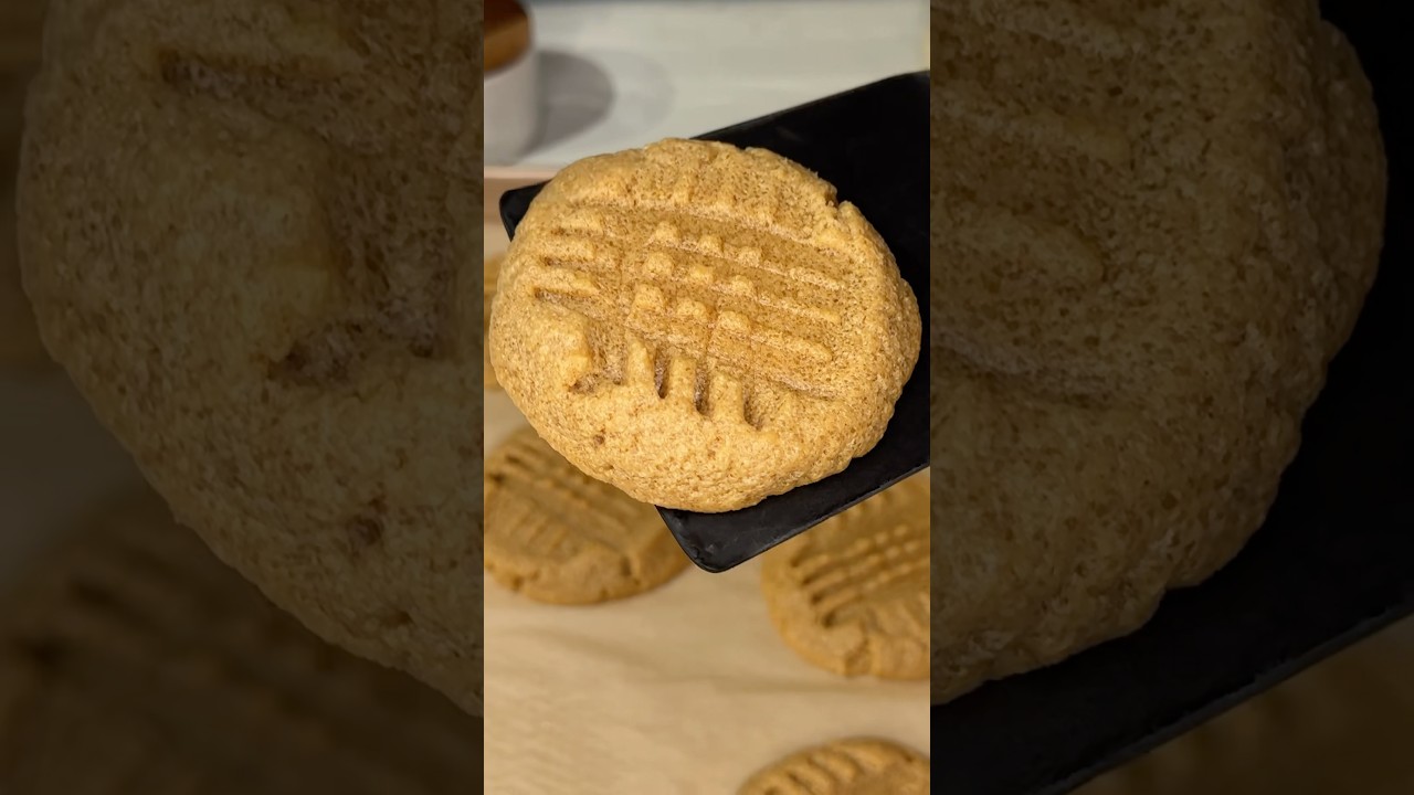 viral 3 ingredient peanut butter cookies recipe 🥜 #shorts #easydessert #easyrecipe #viralrecipe