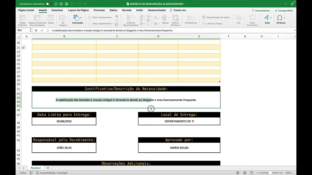 Requisição de Materiais para Almoxarifado | Modelo Pronto para Download