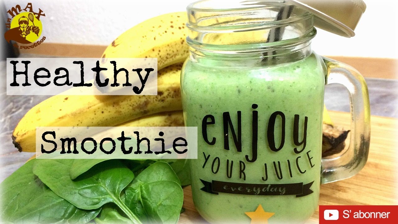 SMOOTHIE BANANE-EPINARDS ! recette smoothie simple et rapide! ( Healthy breakfast smoothie )
