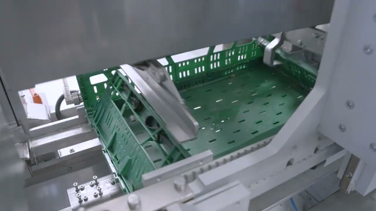 Sarco Packaging Teco AC05 Klapkratmachine; automatisch uitvouwen van klapkratten.