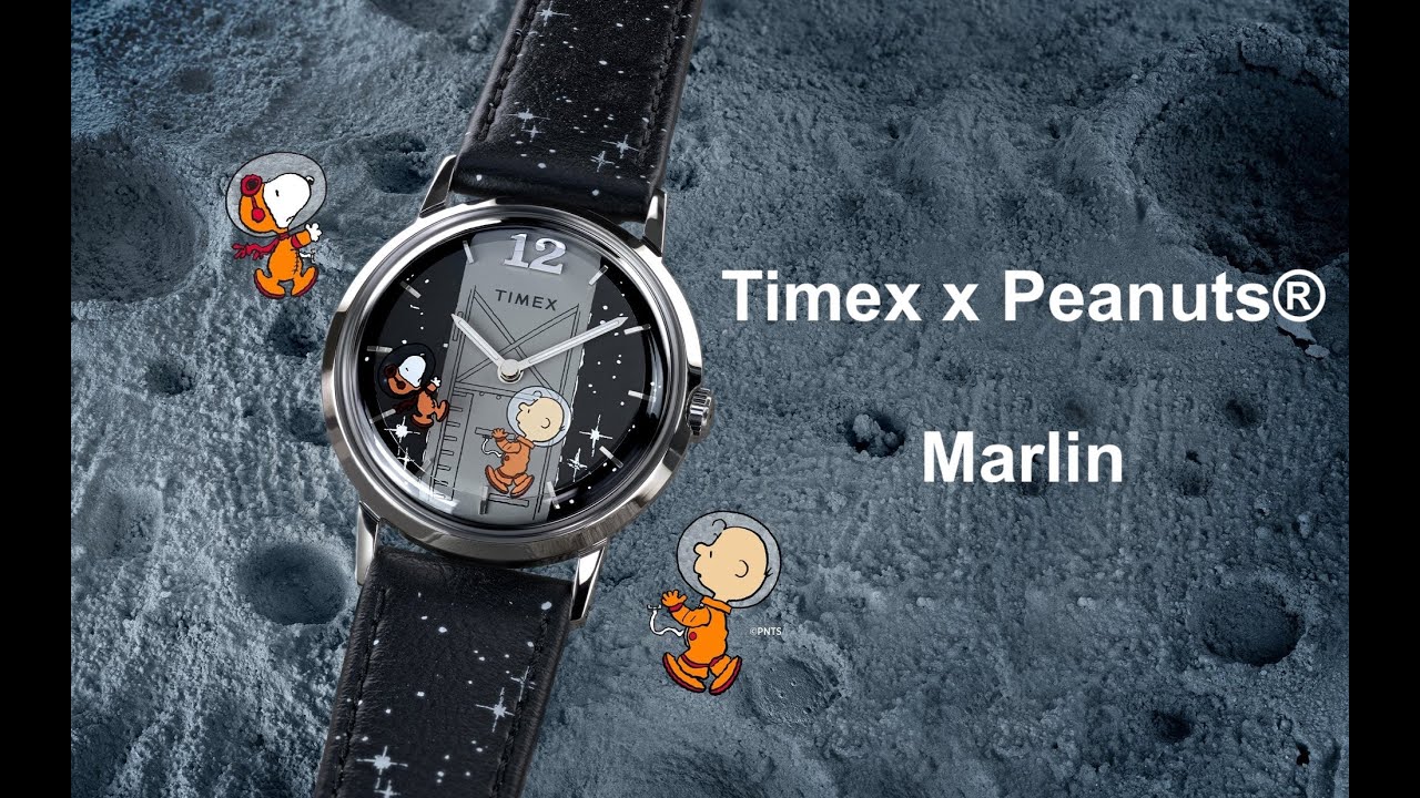 Часы Timex x Peanuts® Marlin® с ручным заводом и кожаным ремешком 34 мм