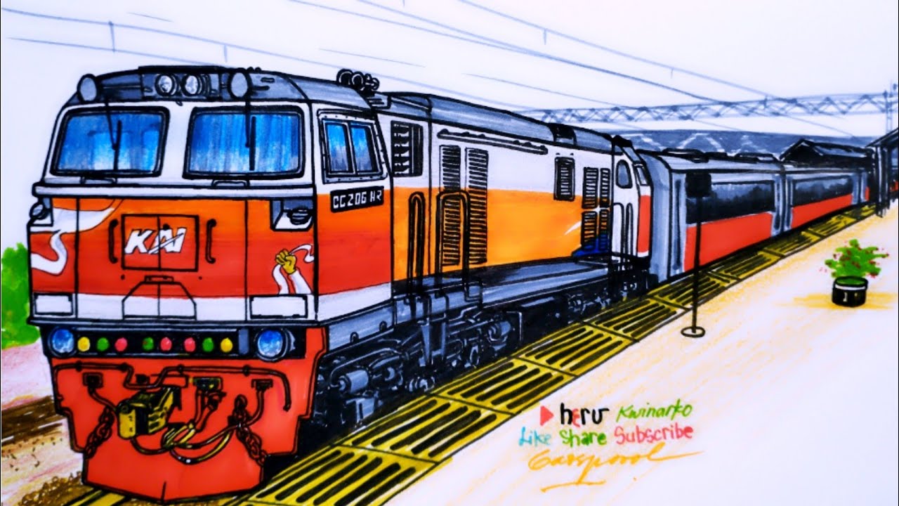 Kereta Api Indonesia livery HUT RI, Cara Menggambar Kereta Api,Argo Cheribon ,RAILFANS mania