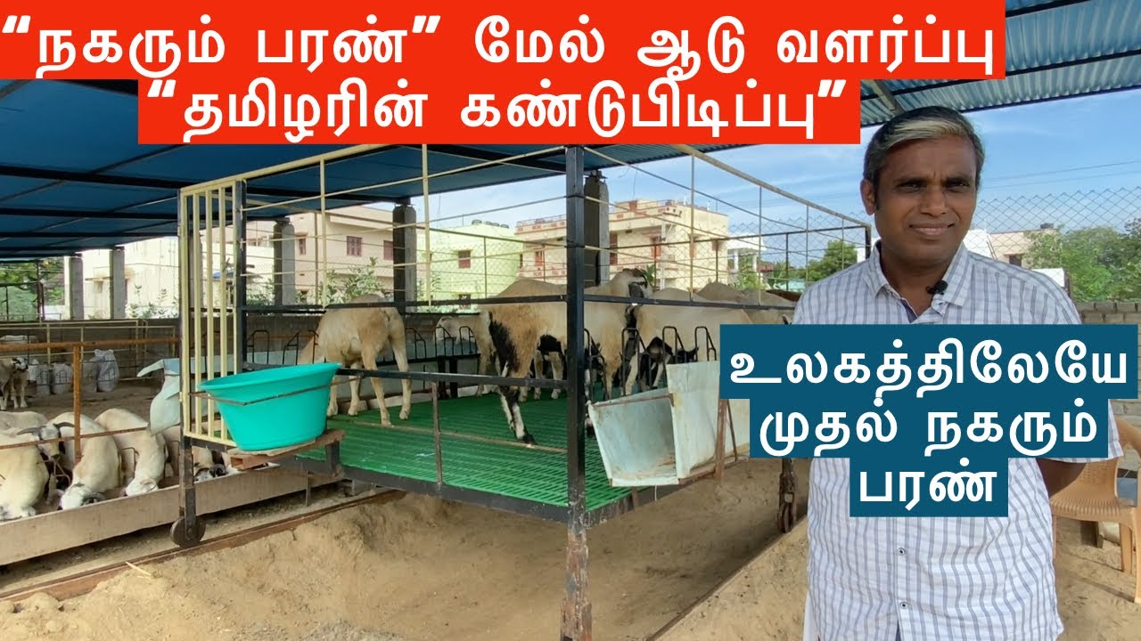'நகரும் பரண்' மேல் ஆடு வளர்ப்பு Low cost moving stall fed goat farming | தமிழரின் கண்டுபிடிப்பு