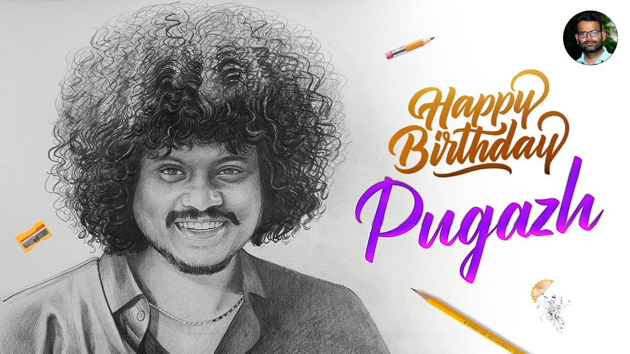 Happy Birthday Pugazh | CWC Fame | Pencil Drawing | Live Art Chennai