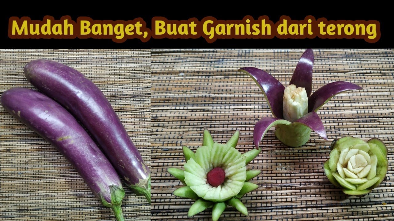 GARNISH TUMPENG DARI TERONG UNGU, MUDAH BANGET