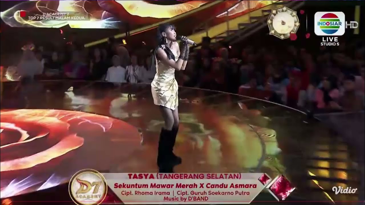 Meledak! Tasya Bawakan “Sekuntum Mawar Merah x Candu Asmara”  | D’academy 7 TOP 7 Result Malam Kedua