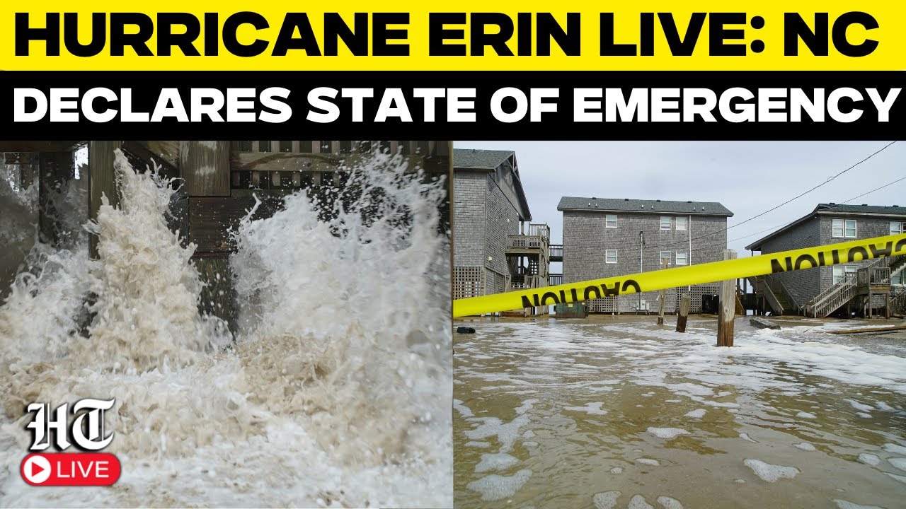 Hurricane Erin LIVE: NC Declares State Of Emergency | High Waves Lash North Carolina | USA