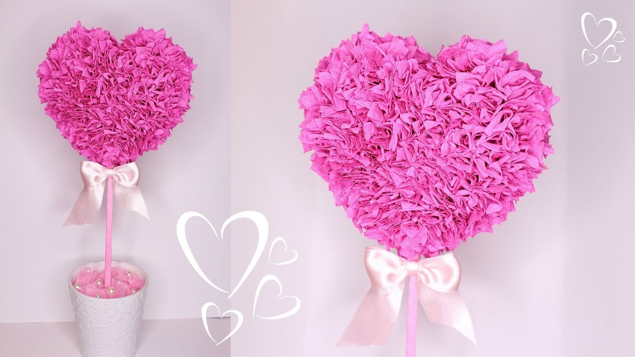 3D СЕРДЦЕ из гофрированной бумаги своими руками / ИДЕЯ ПОДАРКА к 14 февраля / DIY Wall Decor