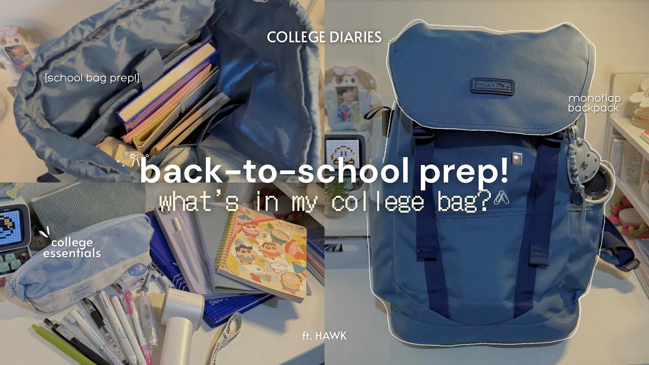 what&rsquo;s in my bag?🎒༉‧₊˚. back-to-school prep 2026 | Hawk Backpack unboxing + college essentials