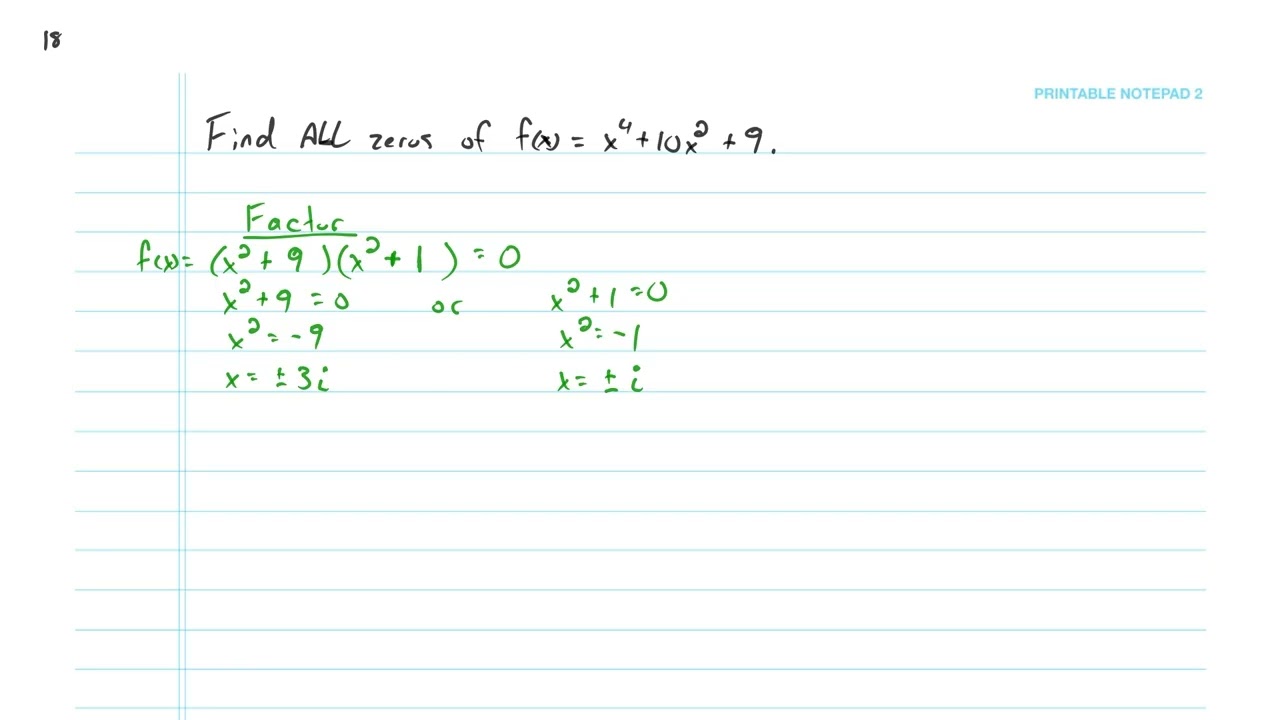 Try It - Finding All Zeroes Polynomial
