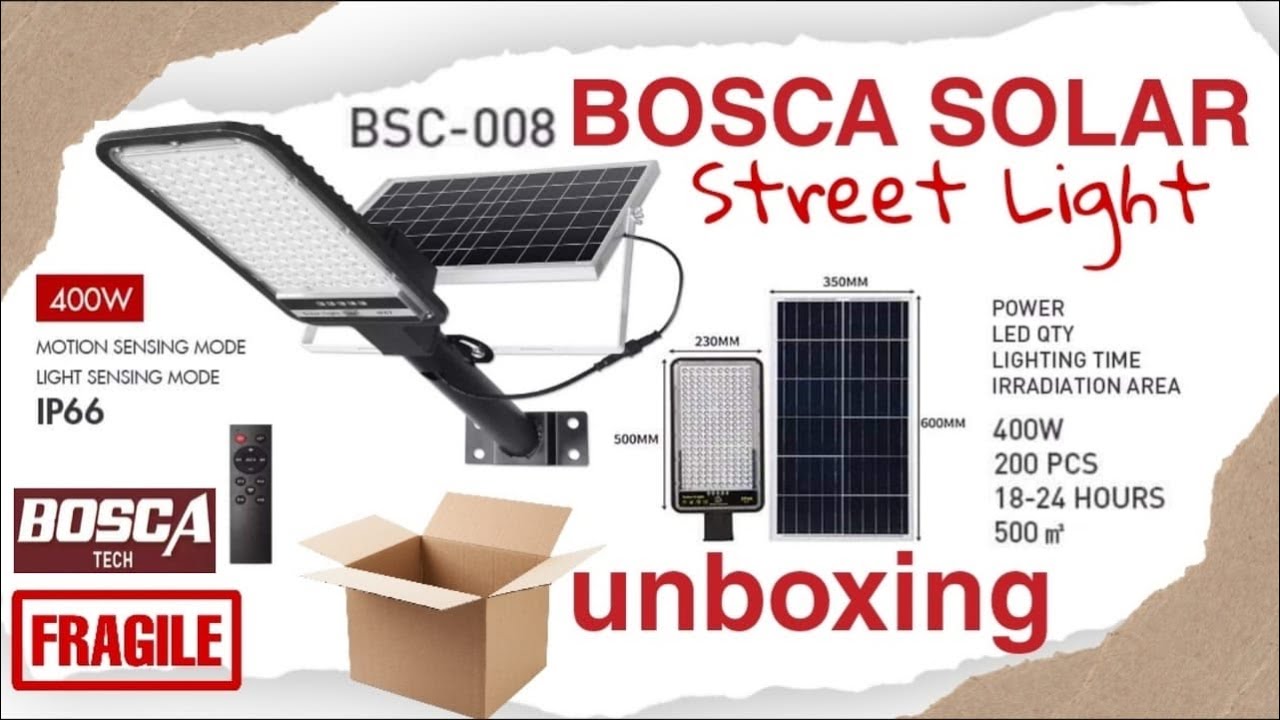 Bosca Solar Street Lights 400watts | Unboxing & FullSetup | TAGALOG