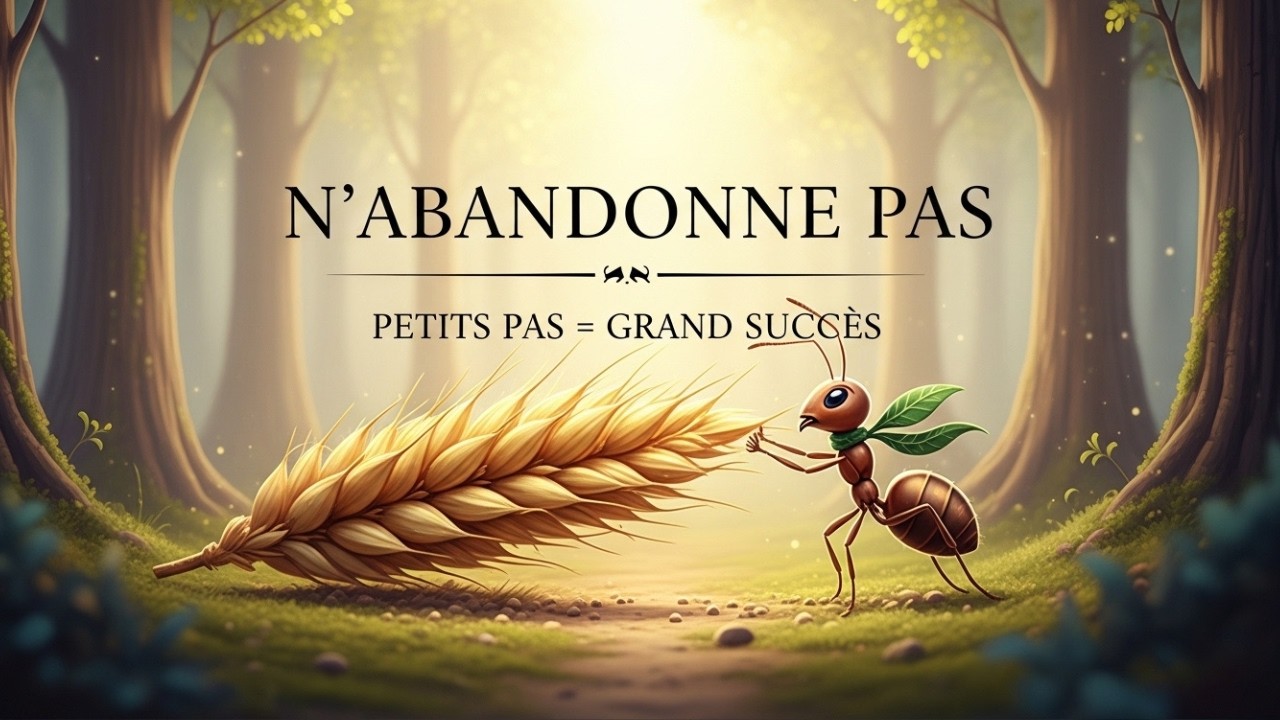 N’abandonne Pas | Les Petits Pas Changent Tout | La Fourmi et le Grain Lourd | Histoire Motivante