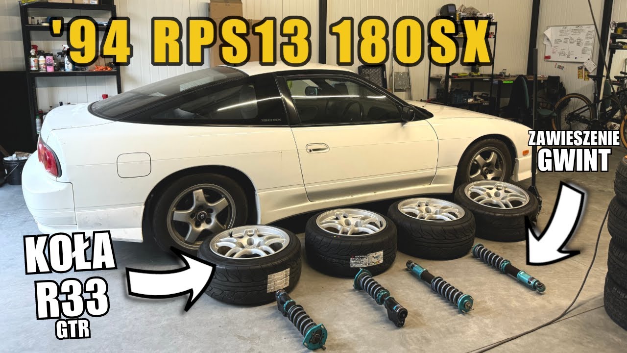 PRZEMIANA GRUZA Z JAPONII | Nowe felgi i zawieszenie (NISSAN 180SX S13)