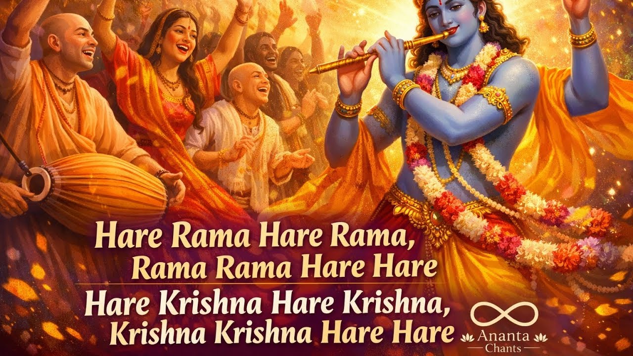 Hare Rama Hare Rama | 108 Times Maha Mantra Chanting | Peaceful Krishna Bhajan | Ananta Chants 