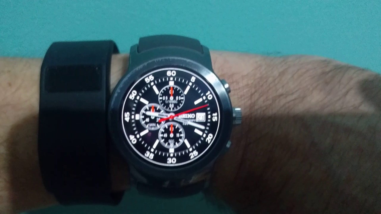 LG Watch Sport with a Seiko Chronograph watch face