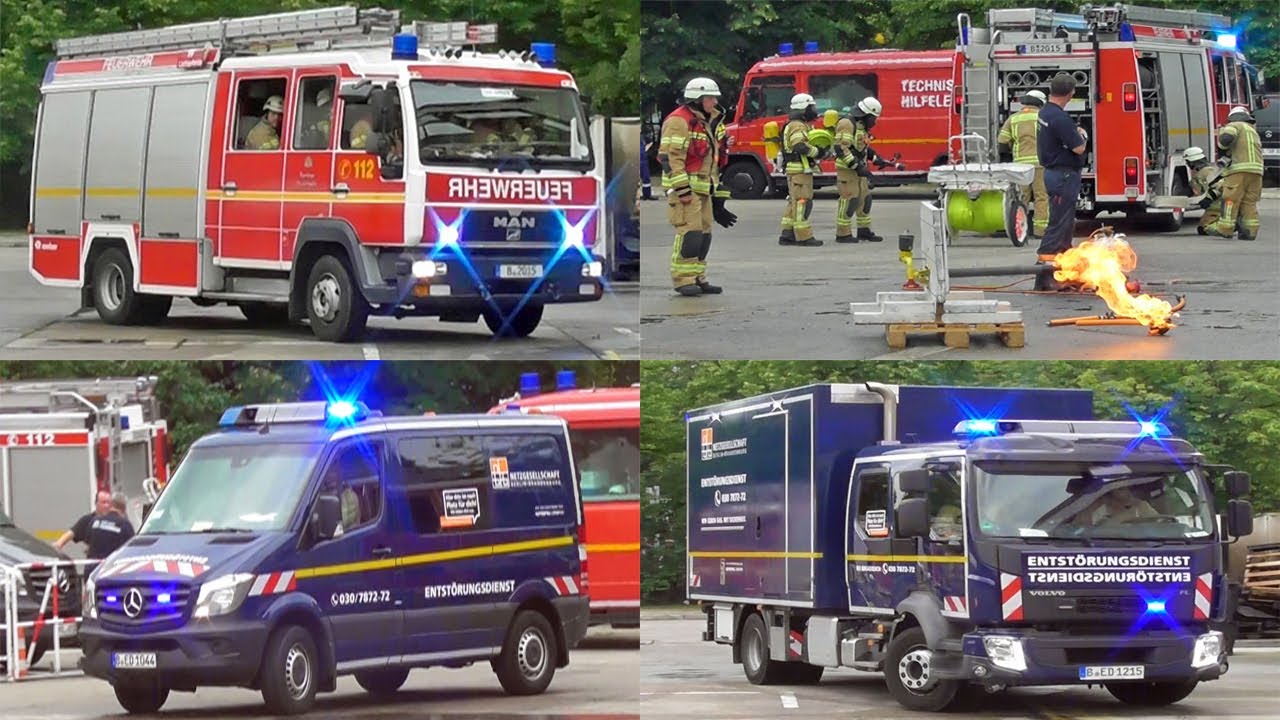 Brennt Gasleitung│LHF 4601/3 ► Berliner Feuerwehr + Entstörungsdienst - NBB