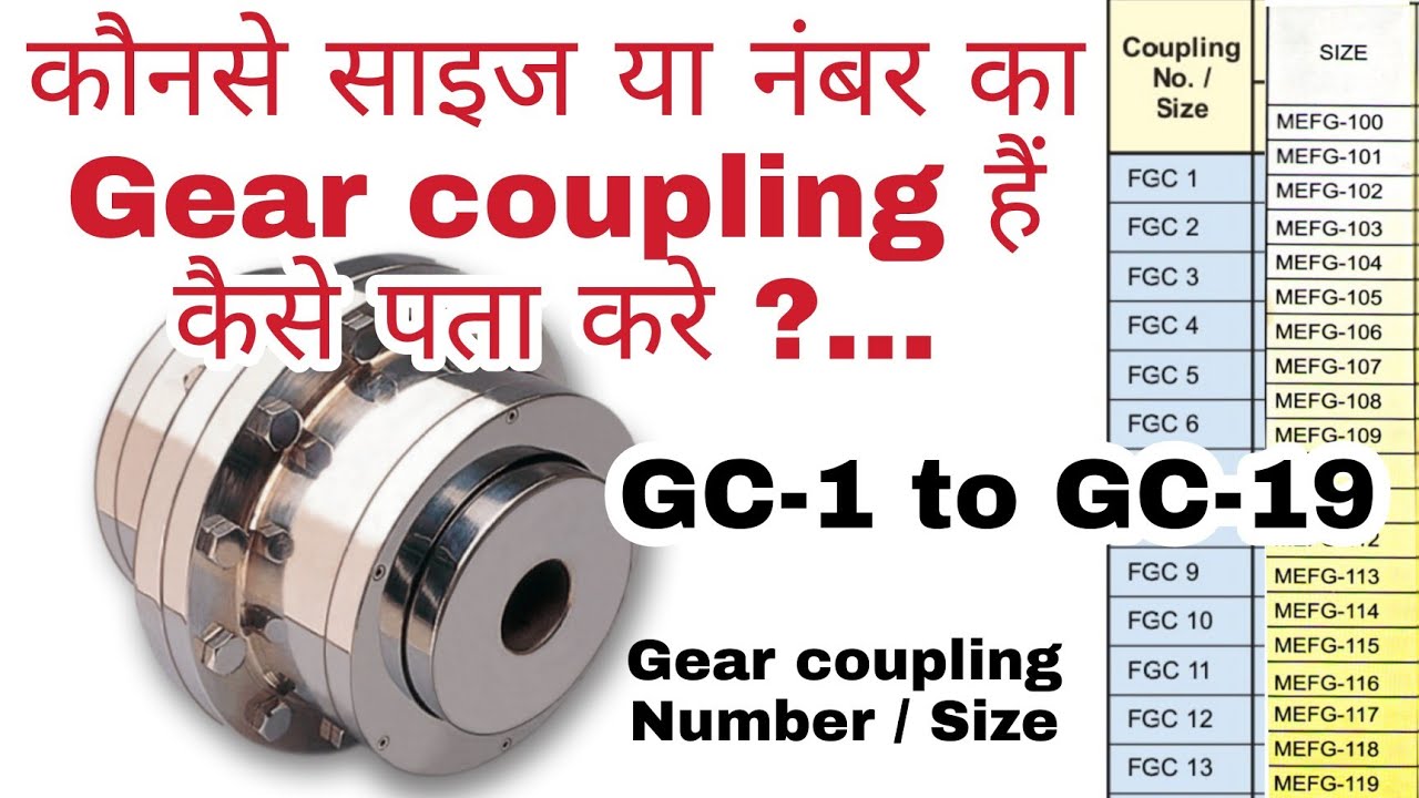 Gear Coupling size Calculation |How to find Gear Coupling Size |Gear Coupling का साइज कैसे निकलते है