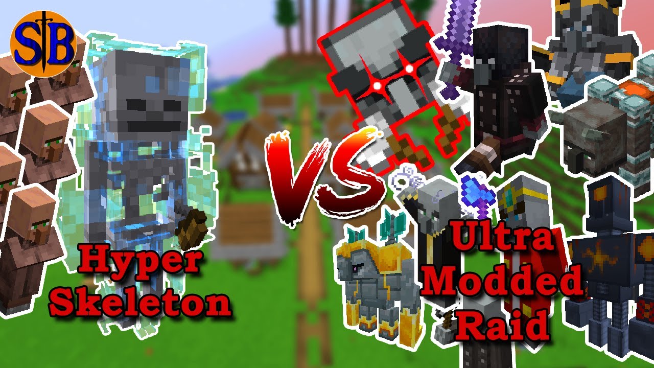 Can HYPER SKELETON Defend Against an ULTRA Modded Raid | Minecraft Mob Battle